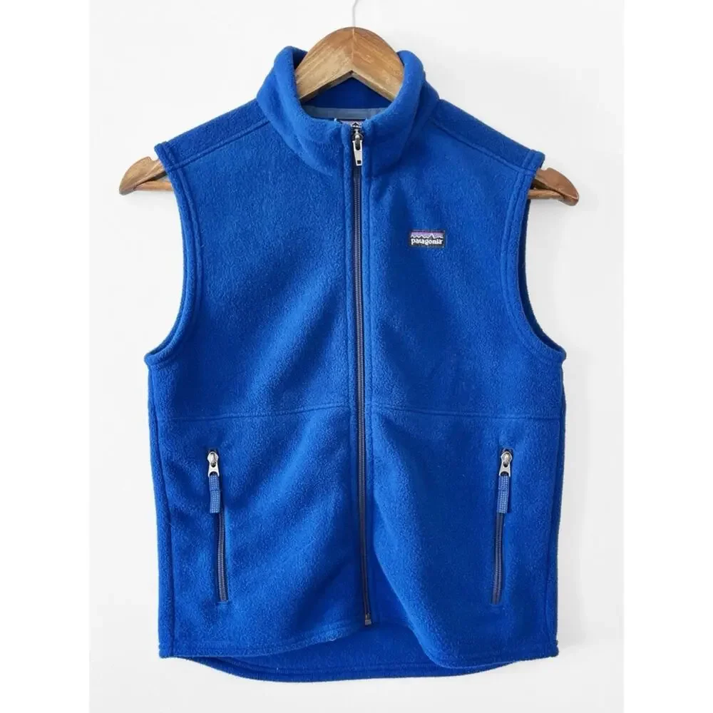 Patagonia Kids Blue Synchilla Fleece Vest Size 10 EUC